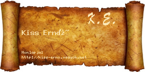Kiss Ernő névjegykártya