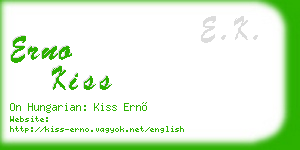 erno kiss business card