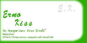 erno kiss business card